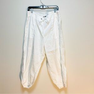 Eileen Fisher White Woman’s Joggers 1X Parachute Pants Utility Draw String Relax